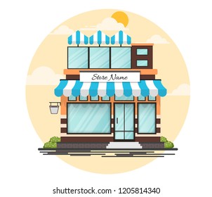 Storefront building background