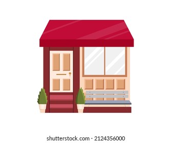 Storefront, building facade. Vector illustration in flat style.