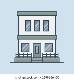Storefront building vector icon illustration. Building and landmark concept