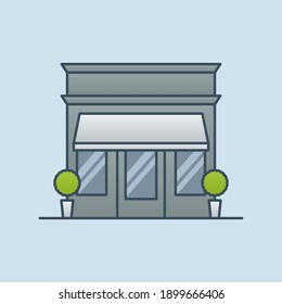 Ilustración de icono del vector de construcción de tienda. Concepto de construcción y monumento