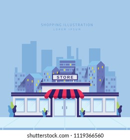 Storefront in city vector illustration