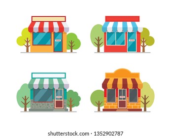 Storefront facade building vector illustration 