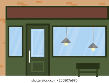 Storefront Facade Entryway Vector Illustration