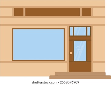 Storefront Facade Entryway Vector Illustration