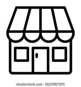 Storefront icon line style transparent