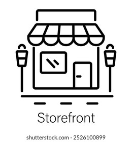 Schaufenster-Symbol im linearen Stil 