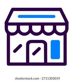 Icono de escaparate. Una Ilustración vectorial lineal de escaparate aislado sobre fondo blanco.
