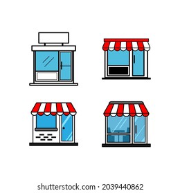 Icono de tienda conjunto de iconos ilustración de plantilla de diseño