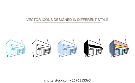 Conjunto de iconos de escaparate con diferente estilo