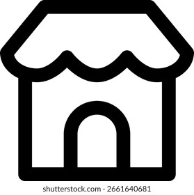 Icono de escaparate: Símbolo de contorno de tienda simple