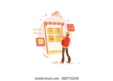Storefront Illustration concept. Flat illustration isolated on white background.