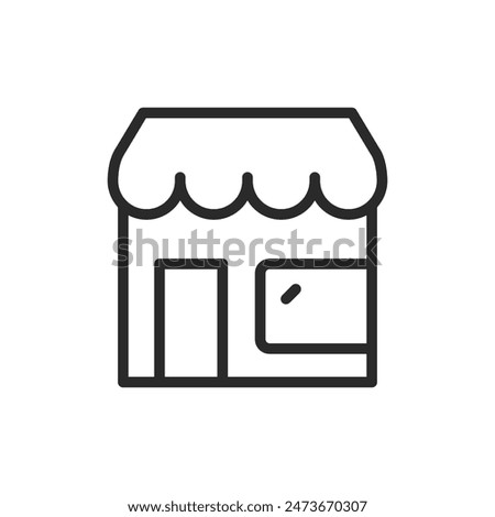 Storefront, linear style icon. retail store, shop, or business establishment. Editable stroke width.
