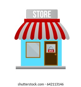 Storefront on isolated white background illustration.