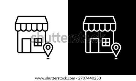 Storefront Outline White Icon Set Design