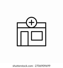 storefront pharmacy building icon sign vector