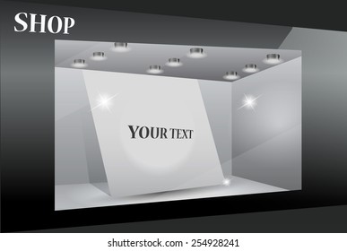 Storefront with poster for your design. Eps10 vector.Part of set