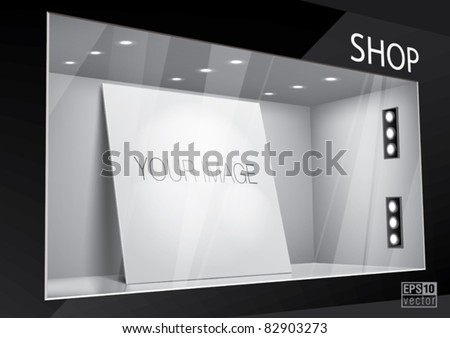Storefront with poster for your design. Eps10 vector