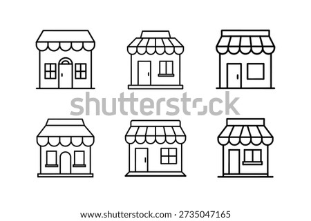 storefront property line art vector illustration outline isolated