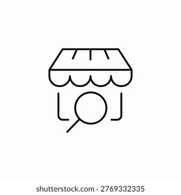 storefront search magnifying icon sign vector