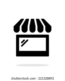 Storefront shop glass case icon on white background. Vector illustration.