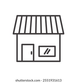 Icono del escaparate de la tienda aislado en el fondo blanco. Icono de Vector.