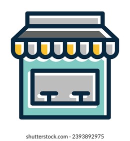 Storefront Vector Thick Line Filled Dark Colors Icons For Personal And Commercial Use.
