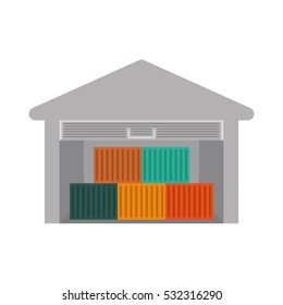 Storehouse delivery building icon vector illustration graphic design