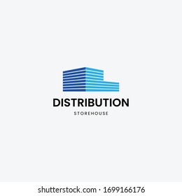 Storehouse, Distribution Building Simple Modern Logo Icon Sign. Vector Logo Template