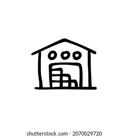 storehouse icon in vector. Logotype - Doodle