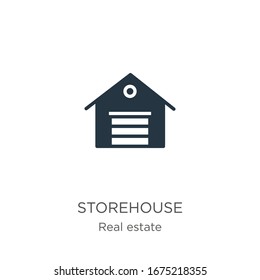 Storehouse icon vector. Trendy flat storehouse icon from real estate collection isolated on white background. Vector illustration can be used for web and mobile graphic design, logo, eps10