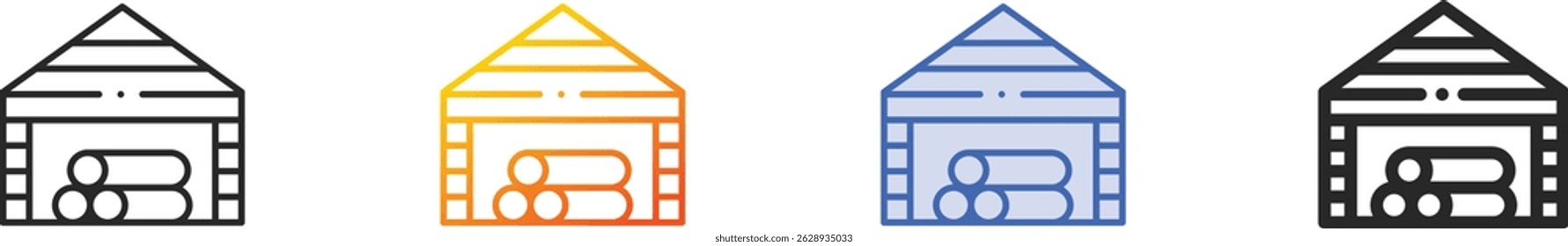storehouse icon.Thin Linear, Gradient, Blue Stroke and bold Style Design Isolated On White Background