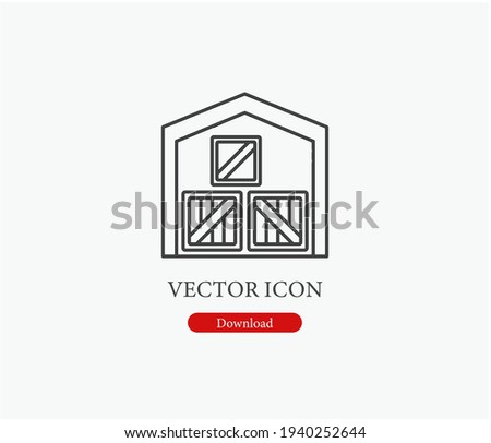 Storehouse, warehouse vector icon. Editable stroke. Symbol in Line Art Style for Design, Presentation, Website or Apps Elements, Logo. Pixel vector graphics - Vector