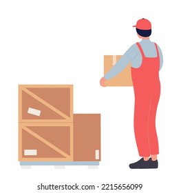 Almacén de suministros. Servicio de envío logístico, ilustración vectorial del gestor de tiendas