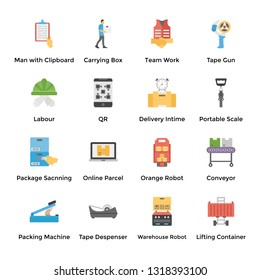 Storeroom Flat Icons Pack 