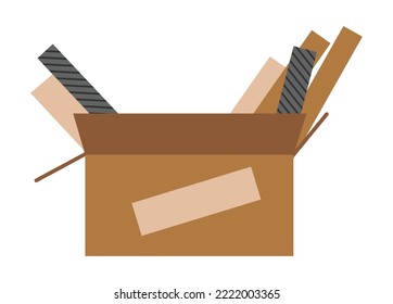 Storeroom icon or household equipment. Box with instrument. Must have symbol. Vector illustration in flat style