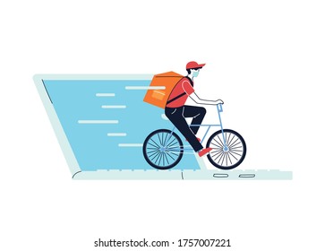 stores with messengers delivery in vehicles vector illustration desing
