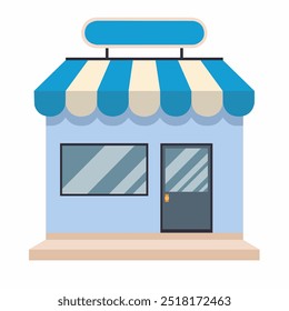 Stores shopping front cartoon. Flat vector illustration.