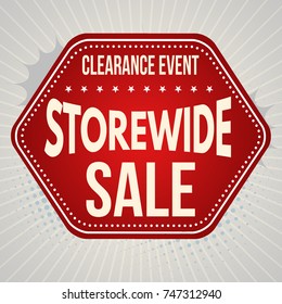 Storewide sale typographic design template, vector illustration