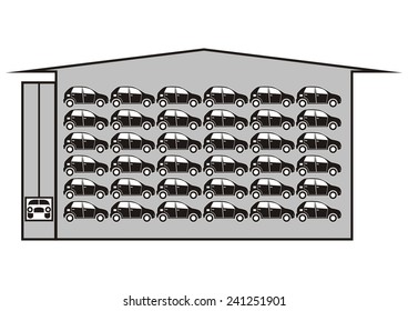 storey garage, vector icon, concept