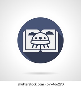 Stories about visitors from outer space. Round flat style icon