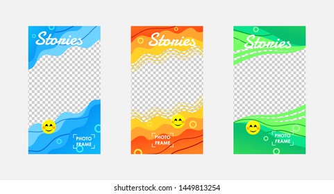 Stories banner design for social media promotions, bright color design template