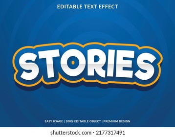 stories editable text effect template with abstract style use for business logo and brand