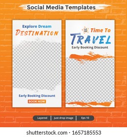 Stories instagram template. Editable social media stories post template. Stories banners for Social Digital Marketing.