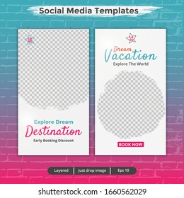 Stories Instagram Template. Editable Social Media Stories Post Template. Stories Banners For Social Digital Marketing.