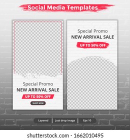 Stories instagram template. Editable social media stories post template. Stories banners for Social Digital Marketing.