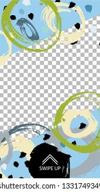 Stories Mockup made with Brush Stroke. Set of Colorful Frames for Your Content. Vector Illustration. Giveaway Concept Design. Template for Social Network Stories.