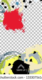 Stories Mockup made with Brush Stroke. Set of Colorful Frames for Your Content. Giveaway Concept Design. Vector Illustration. Template for Social Network Stories.