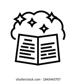 stories nostalgia line icon vector. stories nostalgia sign. isolated contour symbol black illustration