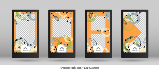 Stories Pack for Social Media. Vector Illustration. Streaming Concept Design. Set of Colorful Frames for Your Content. Template for Social Network Stories.