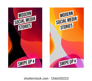 stories set of flyers with template modern design for social media isolated on white background. stock vector illustration